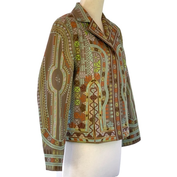 Coldwater Creek Southwestern Aztec Embroidered Fitted Collared Jacket ~ P10 - Picture 4 of 11